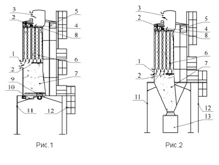 Фильтры рукавные с вибровстряхиванием УВП-СЦ-4 и бункером-накопителем